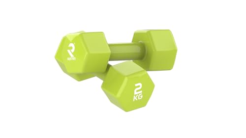 RUSTER Mancuernas Studio 2kg. Set de 2, Recubiertas de Vinilo, Agarre Antideslizante, Múltiples Pesos, Entrenamiento en Casa y Gimnasio.