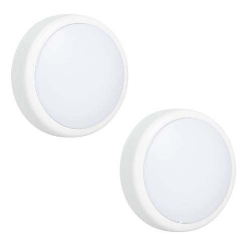 Marco Paul 2 Pack LED Battery Operated Push Lights - Twin Set for Cupboards, Wardrobes, Stairs and Dark Corners - Cordless Stick On Press Switch Lamps, Easy Installation, Portable Indoor Lighting