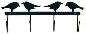 Amazon.com: Country Crow 4 Hook Rack - Powder Coated Black : Home & Kitchen