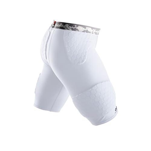 McDavid Compression Football Padded Shorts w/HEX Pads, Men's Compression Shorts, Hip, Tailbone, Thigh Padding Girdle, Football, Lacrosse, Hockey, Basketball