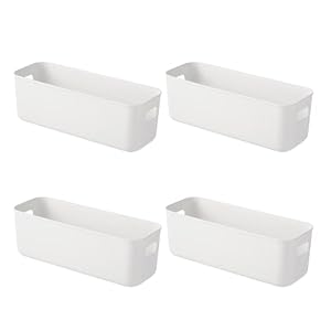 RYOHIN Lab.(良品ラボ) 収納ボックス 小物 取手付き キッチン クローゼット 押入れ 洗面所 ポリプロピレンプラスチック 白 (4個セット)