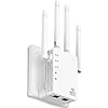 Extensor WiFi con puerto Ethernet, amplificador WiFi de doble banda de 1200 Mbps (5 GHz/2.4 GHz). Cubre hasta 12880 pies cuadrados, soporta 105 dispositivos, amplificador de señal de fácil