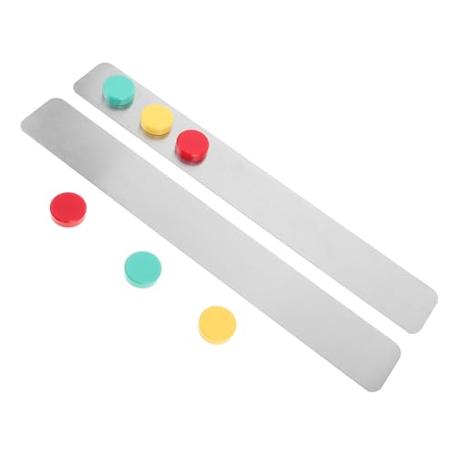 ARTSEWPLY 2 Stück Magnetische Edelstahl Fotostreifen Selbstklebend 375x50mm Metall Magnetleiste für Pinnwand Küche Büro Memotafel