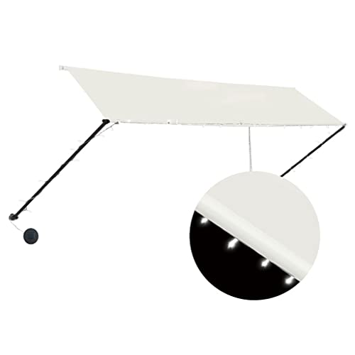 vidaXL Toldo retráctil con LED Color Crema 350x150 cm
