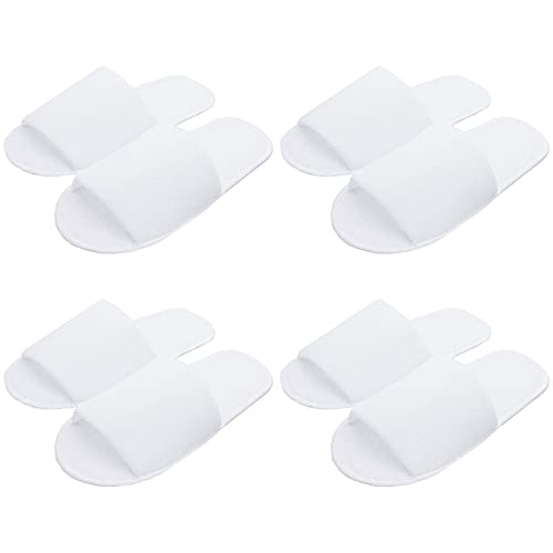 Kiuiom Gästehausschuhe, Frottierslipper,Hotelslipper,Badeslipper Pantoffeln 4 Paar Hausschuhe für Hotel Spa Zuhause Gäste Reisen Damen Herren