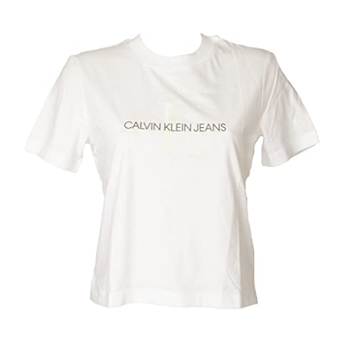 Calvin Klein T-Shirt Femme CK Jeans Noir Coton Manches Courtes