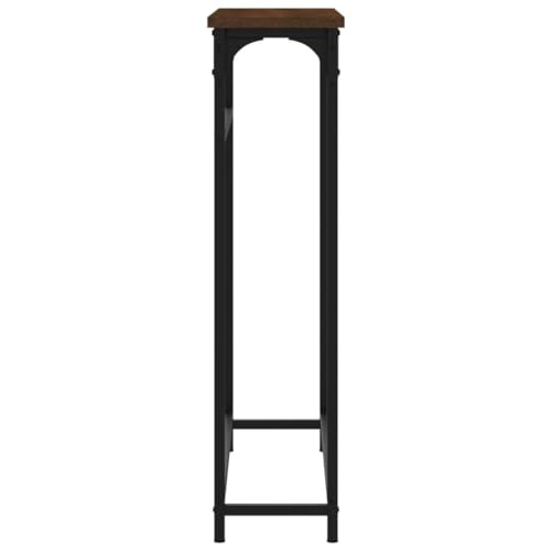 Mesa consola de madera marrón roble de 75x19,5x75 cm para pasillo 7