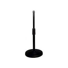 Desktop microphone stand 2 telescopic sections Height range: 22cm-33cm Solid round base 5/8-inch mounting thread