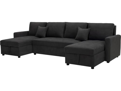 Habitat et Jardin Canapé panoramique Convertible avec coffres de Rangement Antoine - 5 Places - Gris foncé