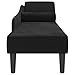 IKAYAA Chaiselongue Samt, Recamiere mit Schlaffunktion, Indoor Lounge Sofa mit Armlehne und Lendenkissen, Recamiere für Wohnzimmer, Schlafzimmer und Büro, Schwarz