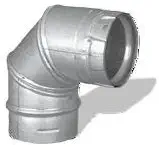 M&G DuraVent 3" x 90 Degree Elbow Pellet Vent, Galvanized