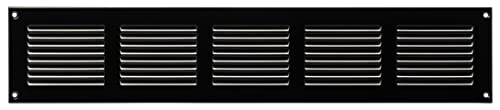 LIRAST 500x100mm / 20x4 inch Black Metal Ventilation Grille - Air Vent Cover with Insect Mesh, 500x100mm / 20x4''