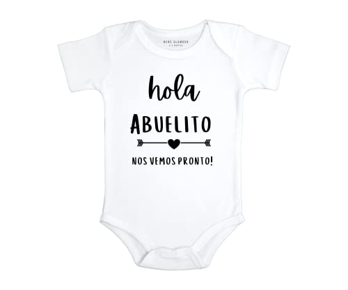 Hola Abuelito Baby Pregnancy Announcement White 0-3 Months