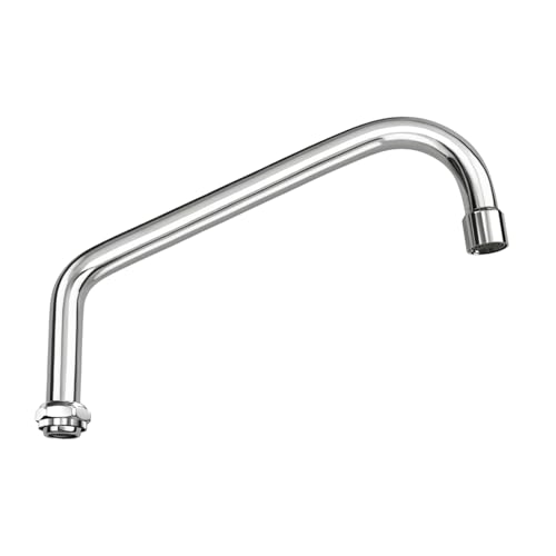 CWM Polished Chrome 10 Inches Swivel Swing Nozzle Spout-Replacement Kit for Commercial Sink Faucet,2.2 GPM Add-on Gooseneck Spout Replacement Part Suitable for 1,2,3 Compartment Sink,M25x1.25mm