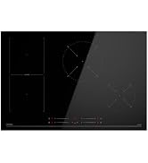 Hermitlux Piano Cottura Induzione 4 Fuochi da Incasso, 77 cm, 7000W, Flex Zone, 9 Livelli di Pote...