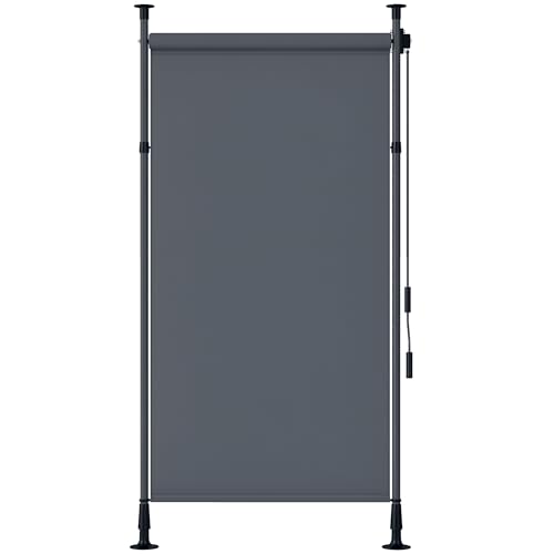 Outsunny Store extérieur sur Pied Store Manuel rétractable Store Enroulable Longueur réglable dim. 1,5 x 2,2-3,1 m avec manivelle Installation sans perçage...
