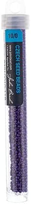 John Bead Czech Glass Seed Beads 10/0 Terra Intensive Purple 22g Vial of DIY Jewelry Making Beads Preciosa (Jablonex)