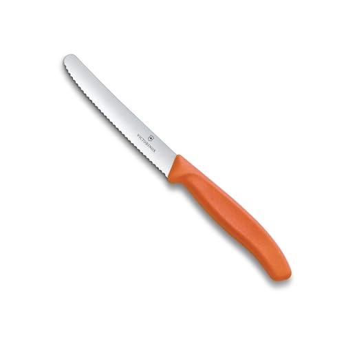 Victorinox Cuchillo de mesa Swiss Classic | 1 pieza | naranja | Fabricado en Suiza, cuchillas afiladas de acero inoxidable | Cuchillo de desayuno perfecto y cuchillo universal