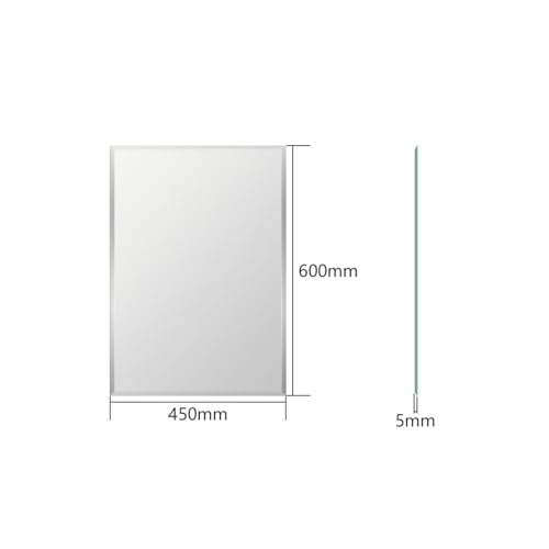 EMKE Bathroom Mirrors 600x450mm, Rectangular Frameless Wall Mirror for Bedroom/Living Room, Rectangle Vanity Wall Mounted Mirrors for Bathroom, Dressing Room & Living Room - Cosy Home Interiors EMKE Bathroom Mirrors 600x450mm, Rectangular Frameless Wall Mirror for Bedroom/Living Room, Rectangle Vanity Wall Mounted Mirrors for Bathroom, Dressing Room & Living Room - Image 7