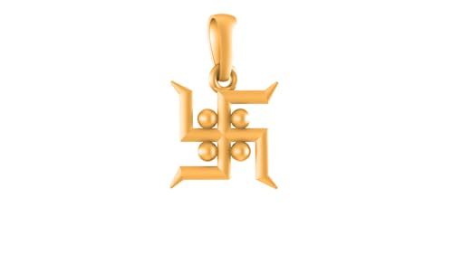 Colgante de plata esvástica espiritual hipoalergénica con oro de 22 quilates 2