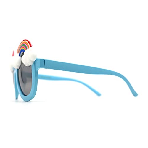 Girls Child Size Rainbow Cloud Round Thick Plastic Sunglasses3
