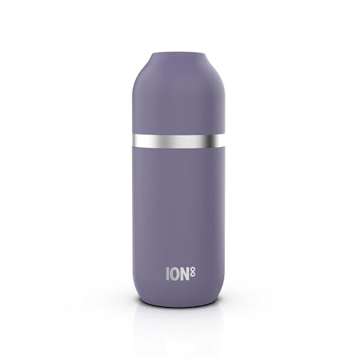 ION8 Vacuum Insulated ThermoShield Flask for Hot Drinks or Cold Drinks, Large Insulated Mug, 2 Cups Capacity, Magnetic Cap, and Soft Base Pad - Stylish and Eco-Friendly, Light Purple