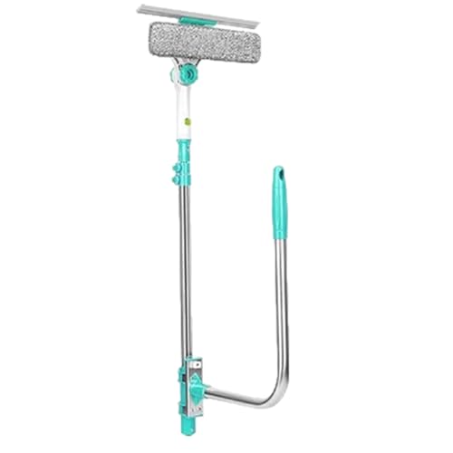 Limpiaparabrisas de limpieza de cristales: cabezal giratorio compacto, herramienta de fregado multiusos, limpiador de puertas de ducha, limpiador de superficies flexible con perfil de almacenamiento
