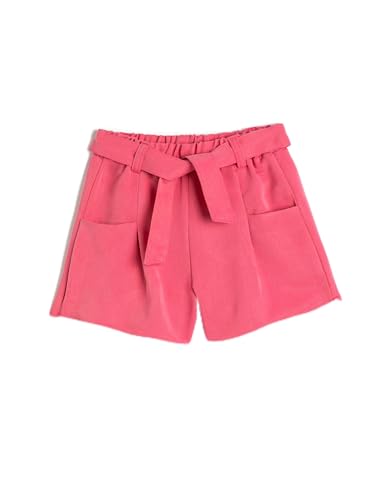 Pantalones cortos niñas Koton con cinturón en tejido modal premium y suave acabado rosa 294