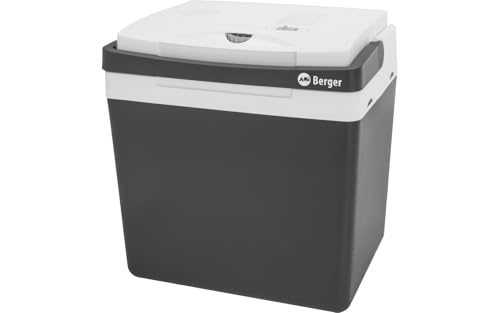 BERGER Thermoelektrische Kühlbox 25L KÜHLT und WÄRMT | Elektrische Kühlbox mit Anschluss 12V & 230V für Auto, Camping, Steckdose | Multifunktionale Kühltasche elektrisch...