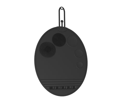 Multifunctional Silicone Makeup Brush Cleaning Mat, Durable Foldable Design for Professional and Home Use (black)