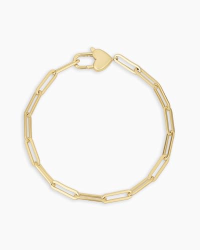 gorjana - Heart Padlock Bracelet 7 - 18k Gold Plating - Elegant and Romantic Design - Heart-Shaped Padlock Closure - Versatile for Any Occasion