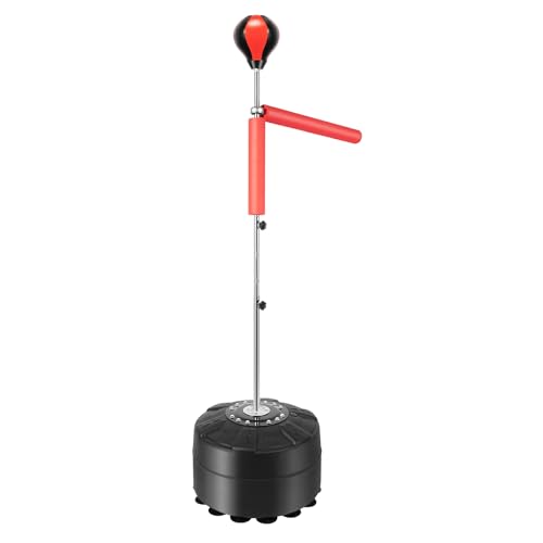 Moderno Saco de Boxeo con Soporte, Altura Ajustable 130.5-157.5cm Rojo+Negro