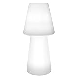  LOLAhome Lámpara Exterior led Bossa de pie de PE Moderna Blanca de PE de Ø 28x60 cm