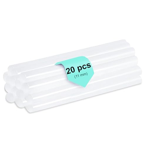 GLUN® Glue Sticks, 11mm Transparent Glue Gun Sticks, 20 Piece for DIY Craft Work, Gift Decoration Electronics Repairing & Office Use