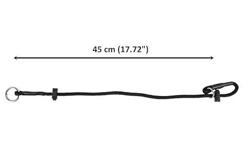 Dingo Gear Hundehalsband, handgefertigt, aus starker Schnur mit 2 Begrenzern, wasserdichtes Halsband für K9-Training, IGP, Agitation, Beißarbeit, Gehorsamkeit, Schwarz, S (S04047)