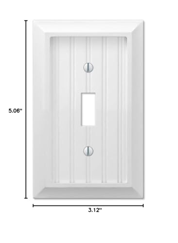 Amerelle 279TW Cottage Wallplate, 1 Toggle, Composite Wood, White, 1-Pack