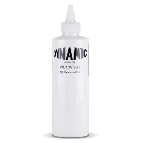 Dynamic Ink Tinta de tatuaje,Black,White,Union Black,Black Out,Triple White,Triple Black,tinta para tuataje Profesional blanca, negra y gris .Original (Dynamic White 8oz(240ml))