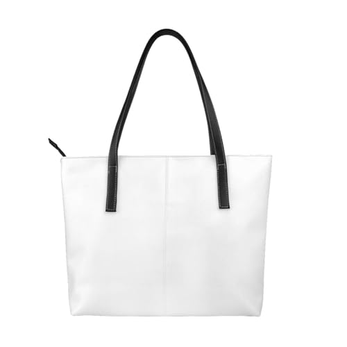 Solid color white Stylish Waterproof Handbag for Women - Lightweight Travel Tote with Double-Sided Digital Print, Large Capacity