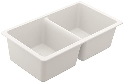 Moen Ggw4012B 33-Inch Wide X 9.5-Inch Deep Undermount Granite Double Bowl Kitchen Sink, White #TOP17