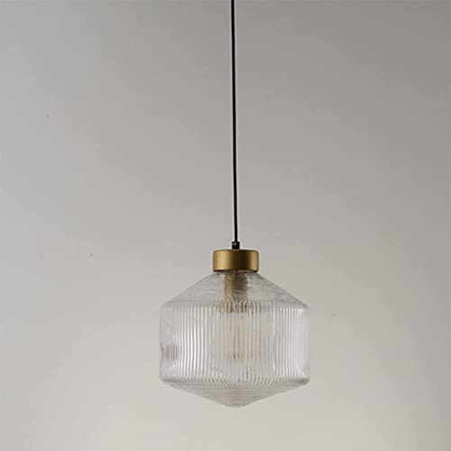 Lustre plafonnier en verre moderne et suspension en laiton pour salon