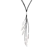 Silpada 'Layered Leaf' Multi-Strand Necklace in Genuine Leather & Sterling Silver