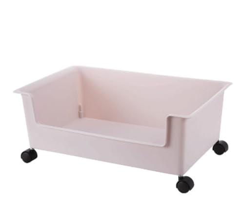 Tuyiutm デスクトップ収納ボックス 多機能 シンプル デスク下 学生用 本収納バスケット キャスター付き バッグ収納ボックス 大型 移動可能 ファイルボックス 仕分けバッグ おもちゃ収納ボックス 寮収納ボックス (ホワイト,L)