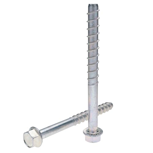 M12 Ankerbolzen für Betonmauerwerk, Selbstschneidende Sechskantschraube mit grobem Gewinde, (14.3 mm x 150 mm) Verzinkt inschraubbefestigung für Metallkonstruktionen an Ziegel, Stein, Beton 10 Stück