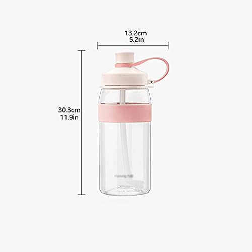 Waterfles Waterfles Sport Waterfles Blokkering Flip Top Deksel Waterfles met stro Voor Camping Trainingen Outdoor Activity Fles (kleur: wit) - Image 3