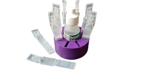 Image of Znet3D Eye Drops Holder - Organizes 8 Single-use Disposable Vials & 1 Eye Drop Bottle - Keep everything together (Purple)
