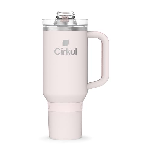 Image of Cirkul 40oz. Cherry Blossom Stainless Steel Tumbler with Handle, All-Day StrawSip, Double-Wall Insulated