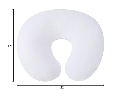 Image of Onacosht Muslin Nursing Pillow Cover Soft 100% Cotton Feeding Pillow Slipcover Fits Standard Infant Nursing Pillow for Boy and Girl, White