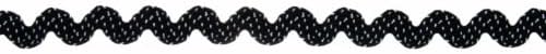 12mm Essential Trimmings Spotty RIC Rac Trimming Black - per metre