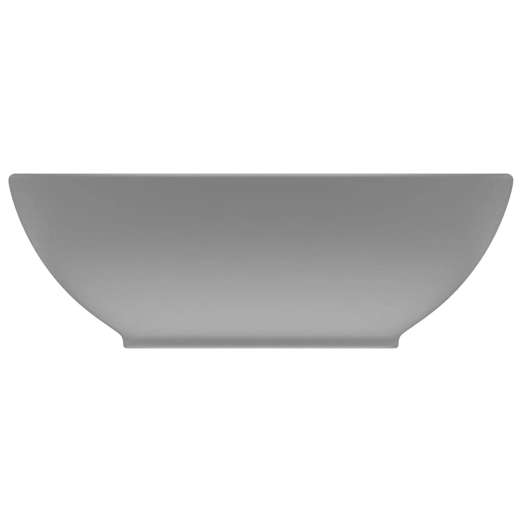 INLIFE Lujoso lavabo ovalado mate, gris claro, 40 x 33 cm, cerámica, 6,4 kg, 146927