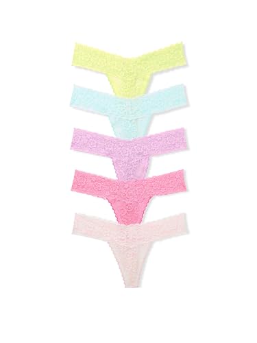 Victoria's Secret Women's Lace Thong Underwear Pack, Summer Mix, XXL - image 1